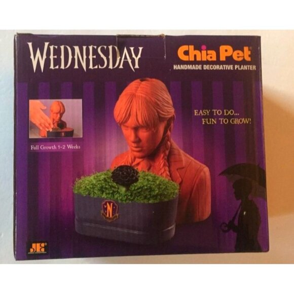 Wednesday Chia Pet Handmade Decorative Planter New•AV - Picture 3 of 8